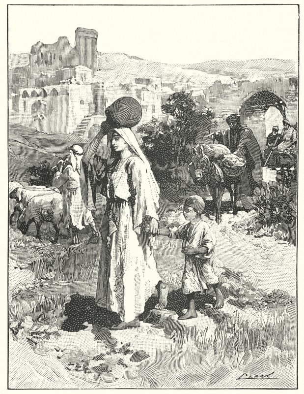 En samaritansk landsby (litho) af Henry Andrew Harper