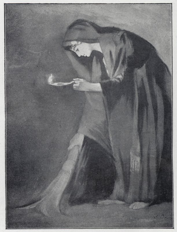 En østlig kvinde søger en tabt mønt (litho) af Henry Andrew Harper