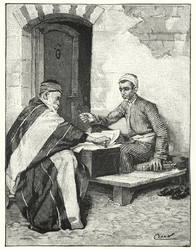En østlig forfatter, der forsegler et brev (litho) af Henry Andrew Harper