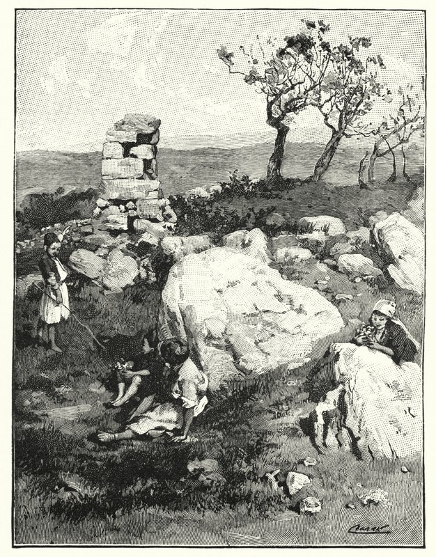 Et gammelt vartegn i Libanon (litho) af Henry Andrew Harper