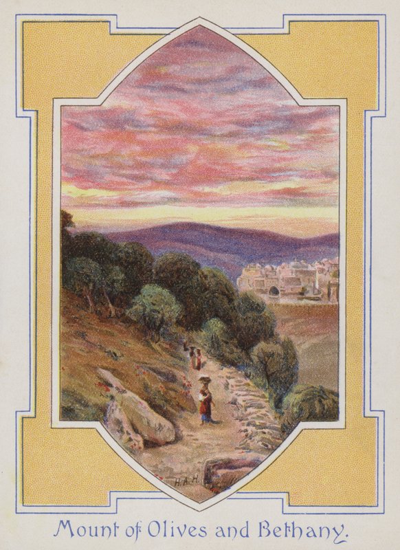 Oliebjerget og Betania (chromolitho) af Henry Andrew Harper