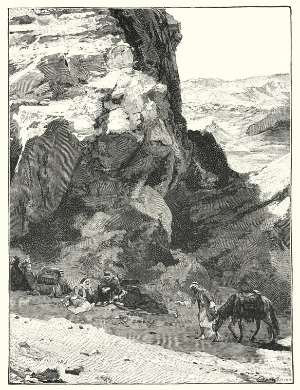 Skyggen af en stor klippe, nær War Sabo (litho) af Henry Andrew Harper