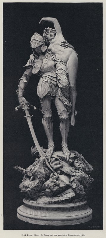 Sankt Georg og den reddende jomfru (gravering) af Henry Charles Fehr