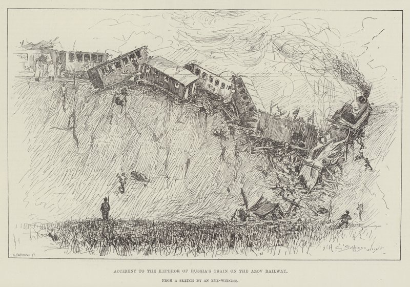 Ulykke med kejseren af Ruslands tog på Azov-jernbanen af Henry Charles Seppings Wright
