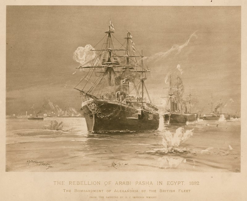 Bombardement af Alexandria af den britiske flåde under Ali Pashas oprør i Egypten af Henry Charles Seppings Wright