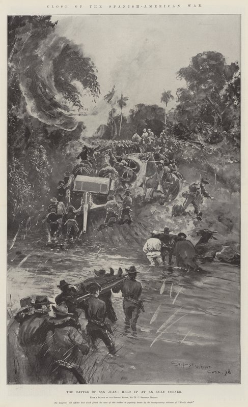 Afslutningen på den spansk-amerikanske krig, slaget ved San Juan, holdt op i et grimt hjørne af Henry Charles Seppings Wright
