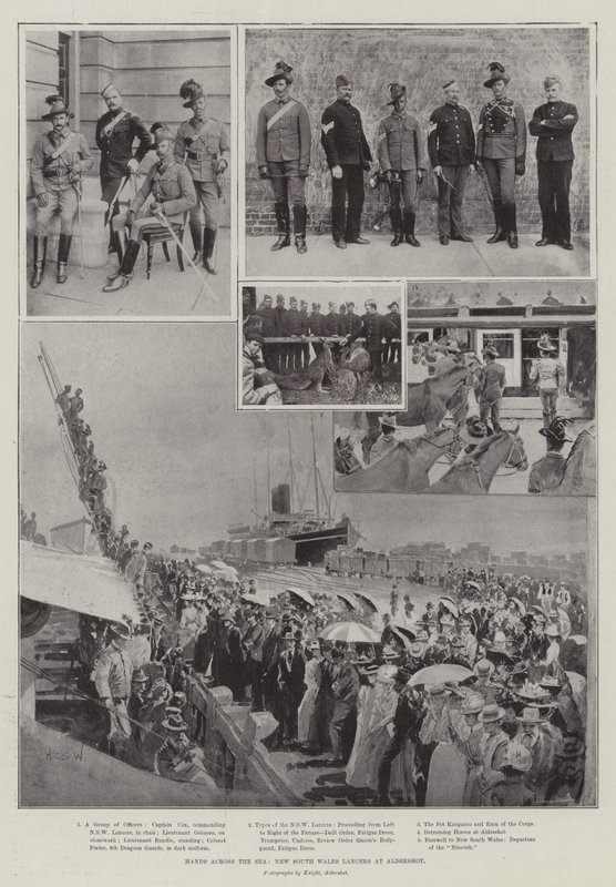 Hænder over havet, New South Wales Lancers ved Aldershot af Henry Charles Seppings Wright