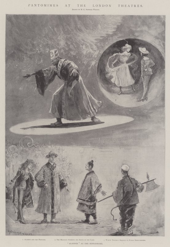 Pantomimes på London Theatres (litho) af Henry Charles Seppings Wright