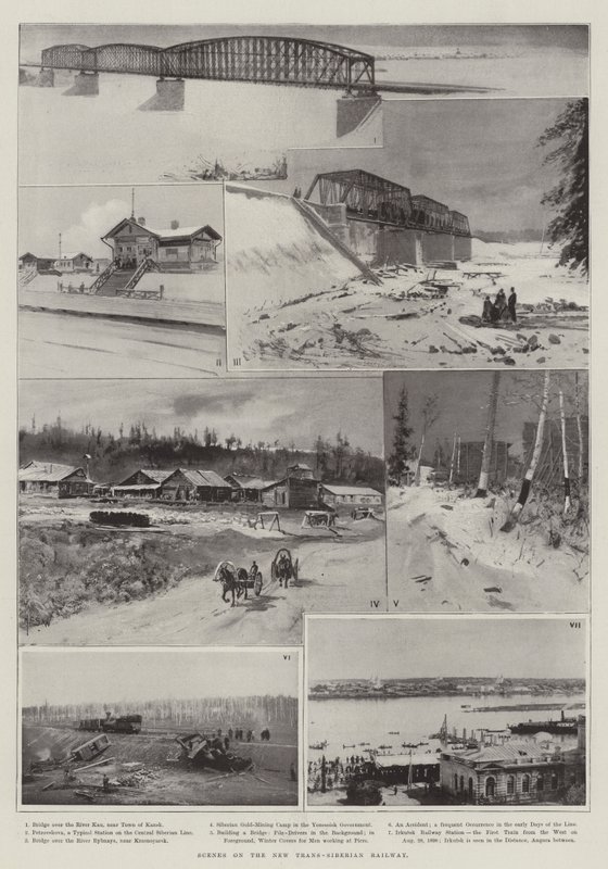 Scener på den nye transsibiriske jernbane af Henry Charles Seppings Wright