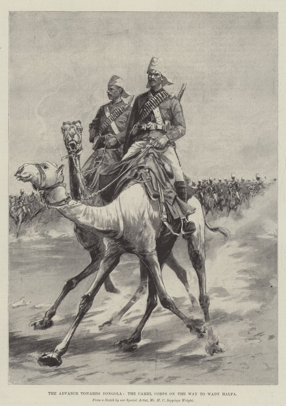 Fremrykningen mod Dongola, Kamelkorpset på vej til Wady Halfa af Henry Charles Seppings Wright