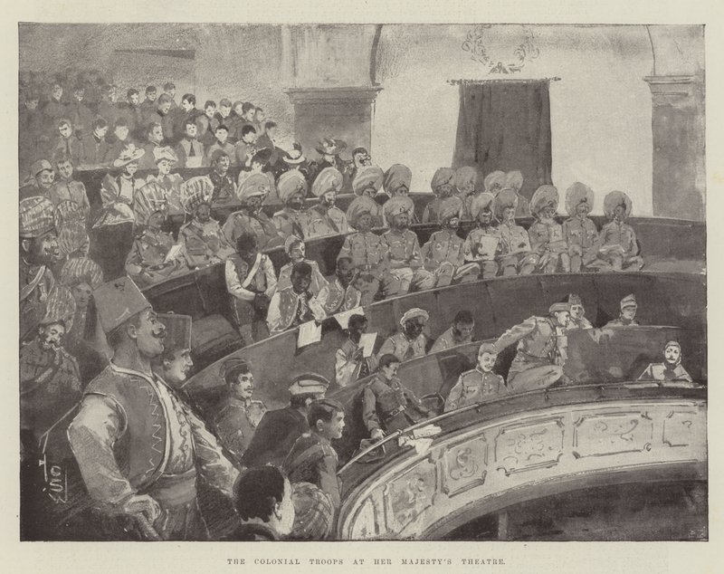 Kolonitropperne ved Hendes Majestæts Teater af Henry Charles Seppings Wright