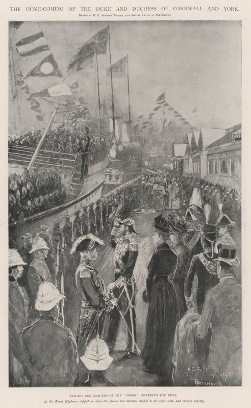 Hertugen og hertuginden af Cornwall og Yorks hjemkomst af Henry Charles Seppings Wright