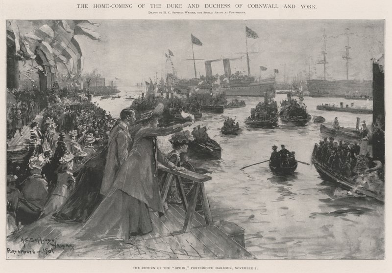Hertugen og hertuginden af Cornwall og Yorks hjemkomst af Henry Charles Seppings Wright