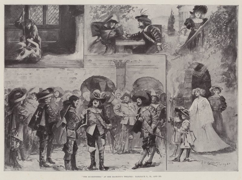 Musketererne, ved Hendes Majestæts Teater, Tableaux I, II og III af Henry Charles Seppings Wright