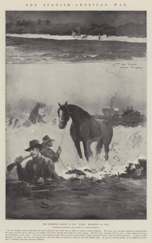 Den spansk-amerikanske krig, forsøget på landing af Gussie-ekspeditionen i Cuba af Henry Charles Seppings Wright
