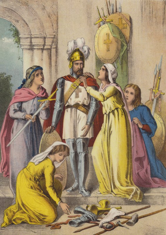 Christian bevæbnet (chromolitho) af Henry Courtney (after) Selous