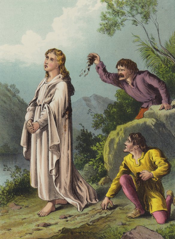 Fordomme, dårlig vilje og gudfrygtig mand (chromolitho) af Henry Courtney Selous