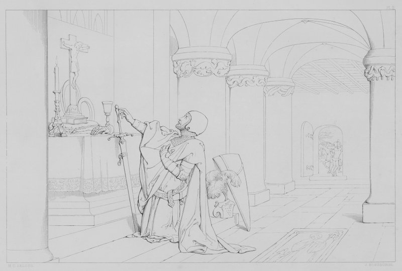 Episode fra Robert Bruces liv, ifølge Sir Walter Scott af Henry Courtney after Selous