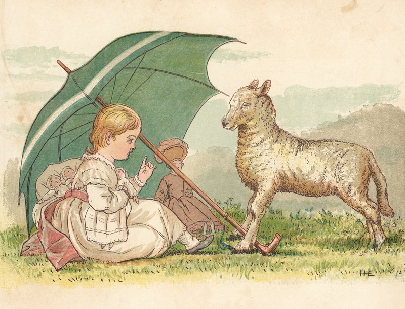 Prinsessen og Lammet (farve litho) af Henry Hetherington Emmerson