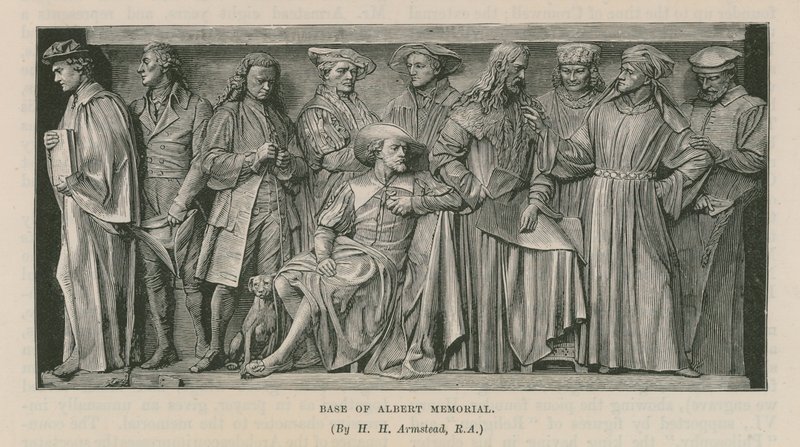 Skulpturer ved foden af Albert Memorial af Henry Hugh Armstead
