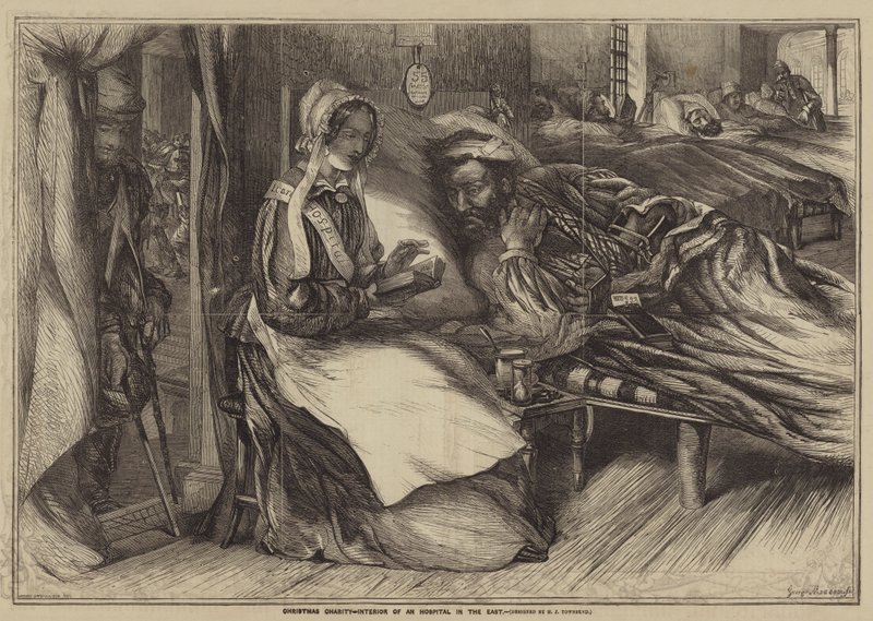 Christmas Charity, Interiør af et Hospital i Østen af Henry James Townsend