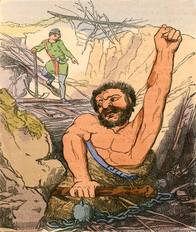 Jack dræber Giant Cormoran af Henry James Townsend