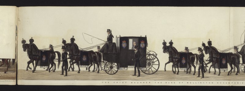 En del af panoramaudsigten over hele begravelsesoptoget af Arthur, hertug af Wellington (farvet akvatint) af Henry Jr and Sala George Augustus Alken