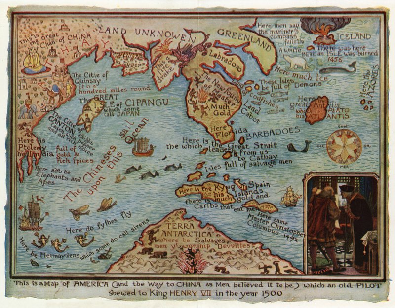 Et imaginært kort over Amerika, 1500 af Henry Justice Ford