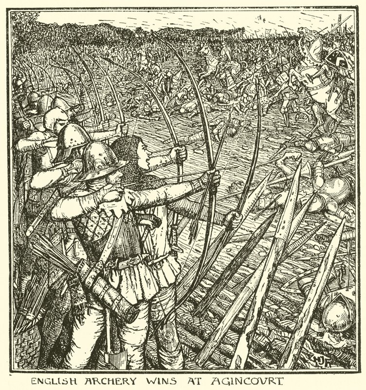 Engelsk bueskydning vinder på Agincourt af Henry Justice Ford