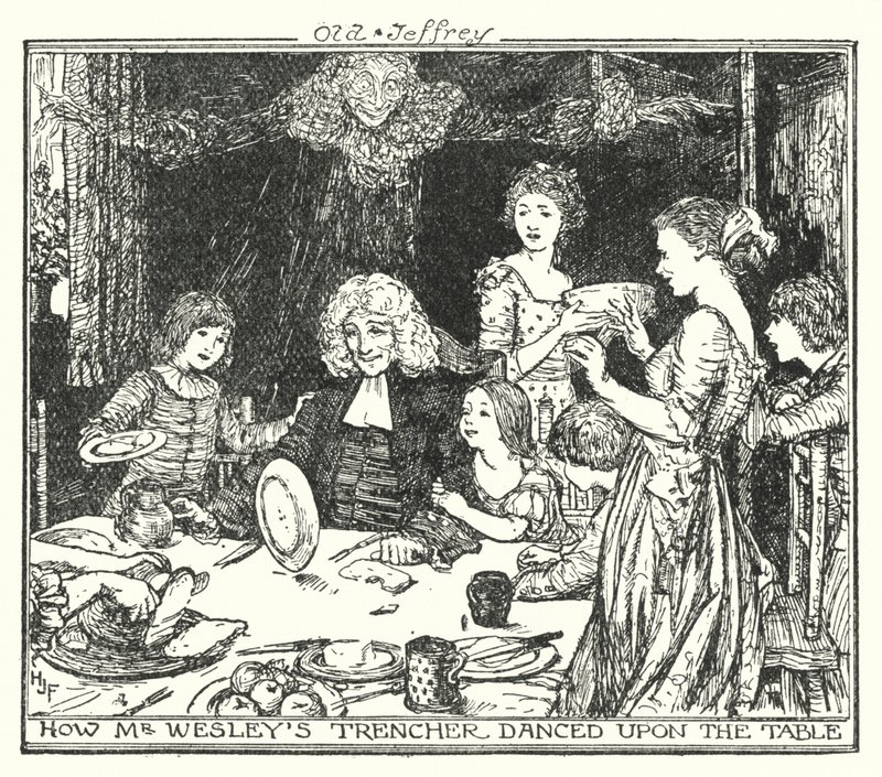 Hvordan hr. Wesleys skyttegraver dansede på bordet (litho) af Henry Justice Ford