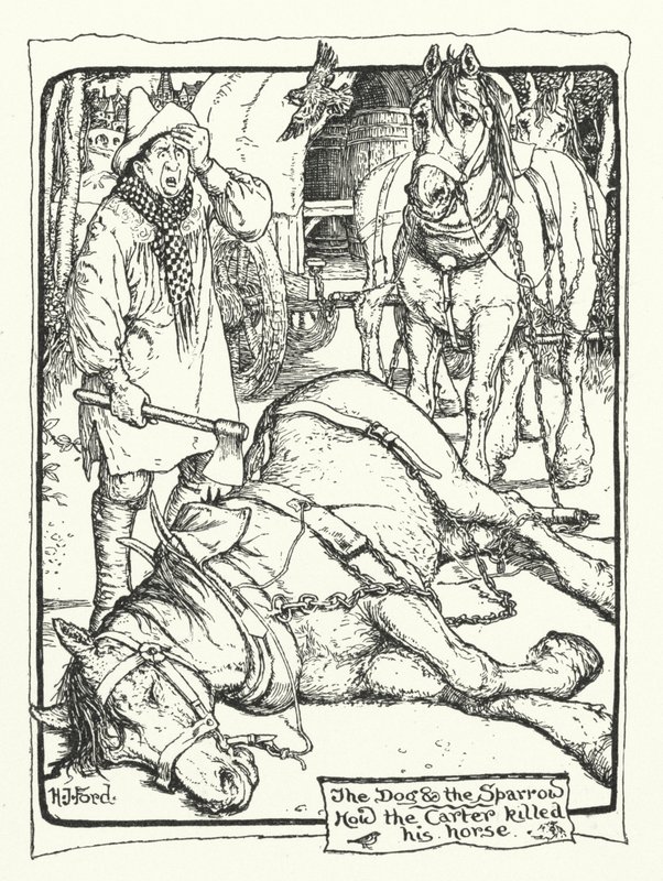 Hvordan Carter dræbte sin hest (gravering) af Henry Justice Ford