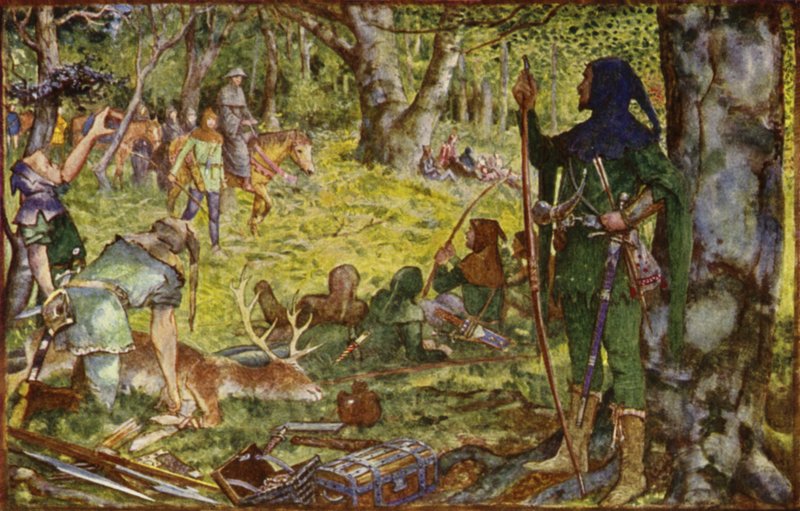 Hvordan kongen, forklædt som en abbed, besøgte Robin under Greenwood Tree af Henry Justice Ford