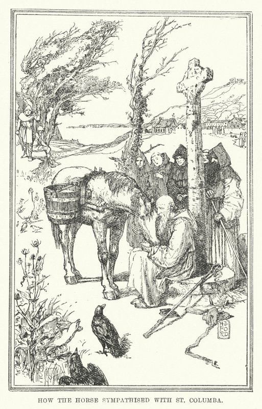 Hvordan hesten sympatiserede med St. Columba (litho) af Henry Justice Ford
