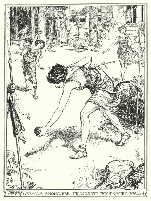 Men er berømt blandt sine venner for at fange bolden (litho) af Henry Justice Ford