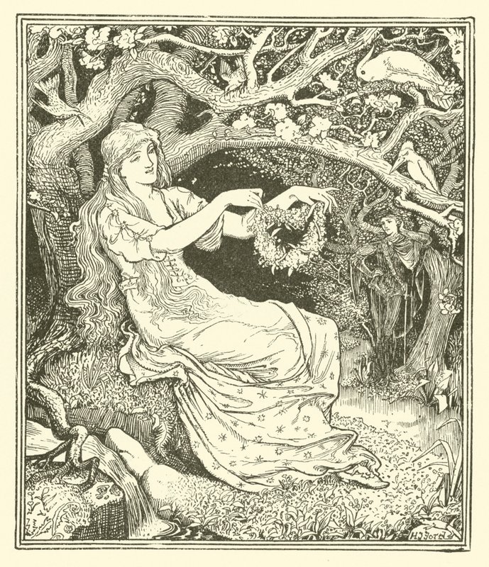 Prins Narcissus og prinsessen Potentilla (gravering) af Henry Justice Ford