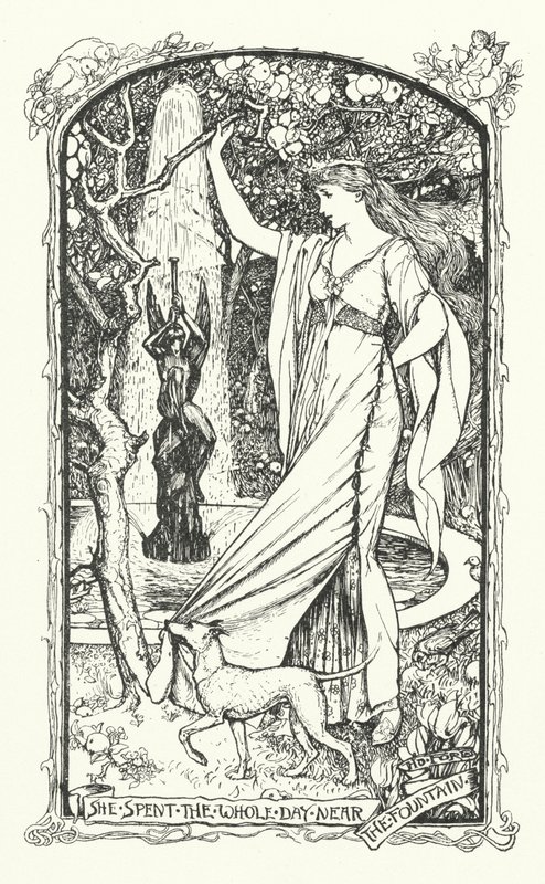 Hun tilbragte hele dagen nær springvandet (gravering) af Henry Justice Ford