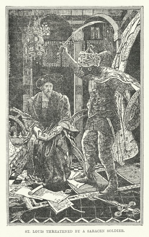 St Louis truet af en saracensk soldat (litho) af Henry Justice Ford
