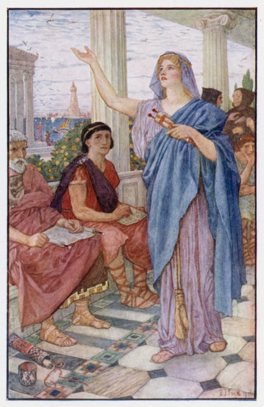 Synesius overværer Hypatias forelæsninger af Henry Justice Ford