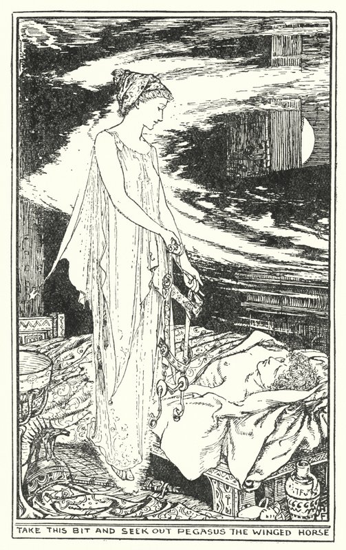 Tag denne bid og opsøg Pegasus den bevingede hest (litho) af Henry Justice Ford