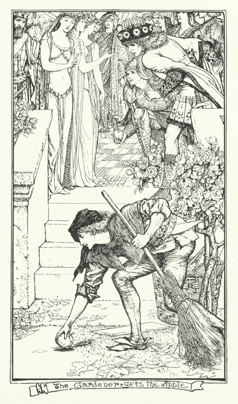 Gartneren får æblet (gravering) af Henry Justice Ford