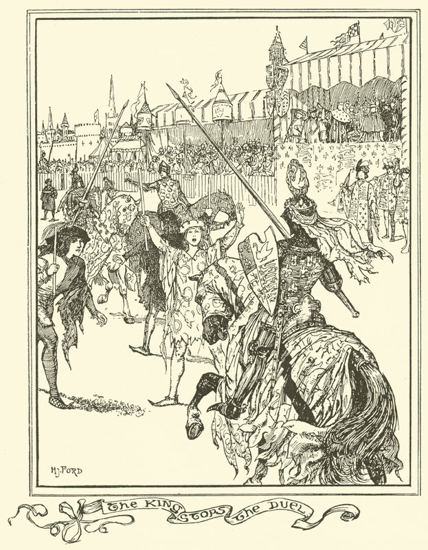 Kongen stopper duellen (gravering) af Henry Justice Ford