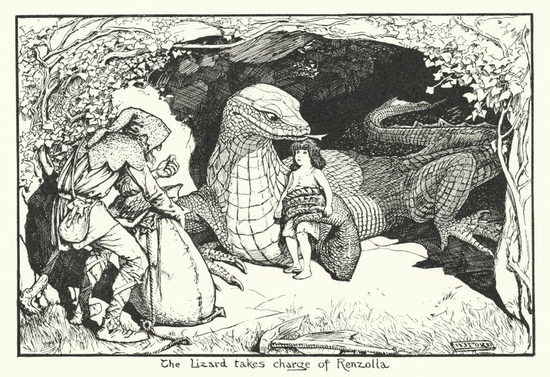 Øglen tager ansvaret for Renzolla (gravering) af Henry Justice Ford