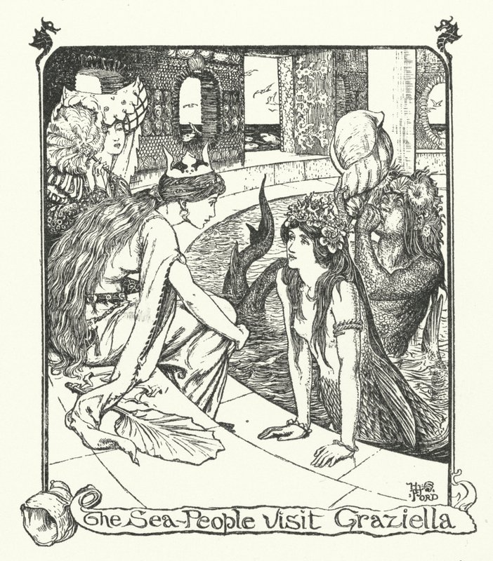 Søfolket besøger Graziella (stik) af Henry Justice Ford