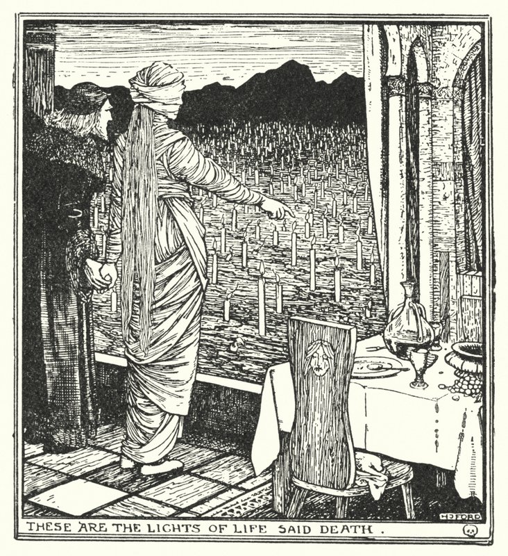 Dette er livets lys sagde døden (litho) af Henry Justice Ford