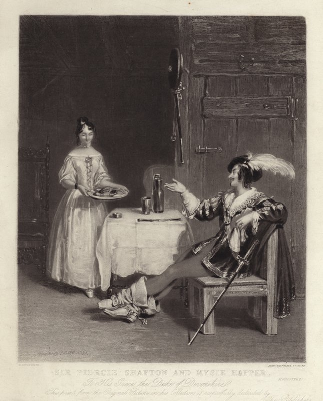 Sir Piercie Shafton og Mysie Happer af Henry Liverseege