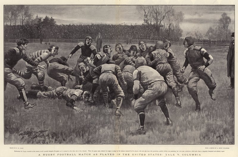 En Rugby fodboldkamp som spillet i USA, Yale v Columbia af Henry Marriott Paget
