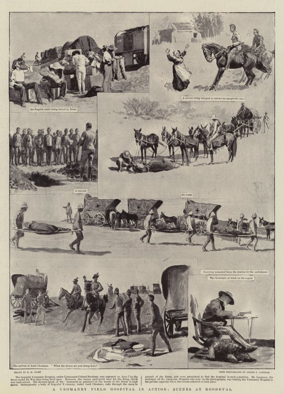 Et Yeomanry Field Hospital i aktion, scener ved Roodeval af Henry Marriott Paget
