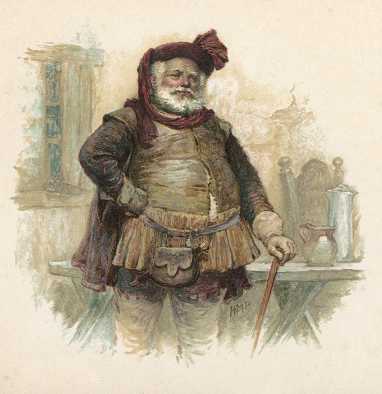 Falstaff fra Henry IV, del 1 (chromolitho) af Henry Marriott Paget