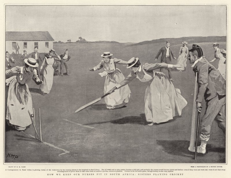 Hvordan vi holder vores sygeplejersker i form i Sydafrika, søstre, der spiller cricket af Henry Marriott Paget