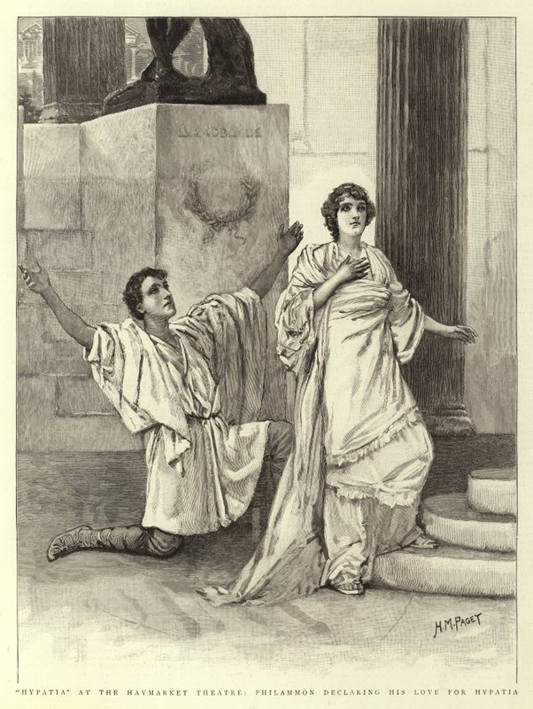Hypatia på Haymarket Theatre, Philammon erklærer sin kærlighed til Hypatia af Henry Marriott Paget